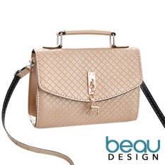 BEAU Tas Wanita Import Kulit Batam Branded Selempang Terbaru Deer PU Leather Top Handle Sling Women Bags