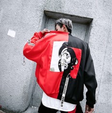 Some Korea Modis Gaya Baru Jaket Baseball Ramping Musim Gugur Jaket Baju Katun (Hitam + Merah Jaket Model)
