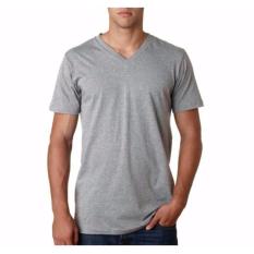 Bee kaos polos pendek abu abu V neck