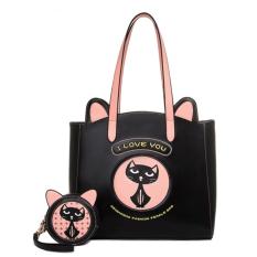 Beibaobao - Women's Shoulder Bag TSX528 Black Pink - Tas Wanita