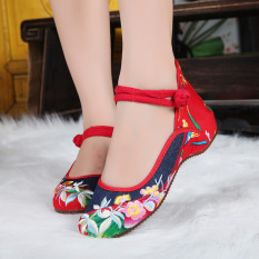 Sepatu Bordir MIMZF Musim Semi dan Musim Panas Sepatu Pernikahan Bordir Pakaian Adat Tiongkok