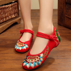 Sepatu Bordir MIMZF Musim Semi dan Musim Panas Sepatu Pernikahan Bordir Pakaian Adat Tiongkok