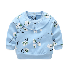 Beilaile Bayi Baru Lahir Sweter Lengan Panjang Atasan (Biru Cumi-cumi Setelah Terbuka Kaos Sweater)