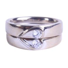 Bella & Co Angel Heart Perak Lapis Emas Cincin Couple Silver