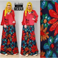 BenOlshop Stelan Celana Kulot Plus Blouse Adriana Merah 