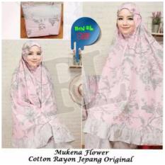 BenOlshop Stelan Mukena Katun Jepang Flower - Pink