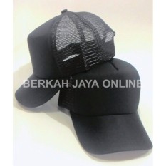 Berkah Jaya - Topi Trucker Jaring Polos Mesh Cap Rapper Snapback Hat