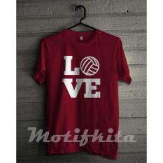 Berkualitas!!! Kaos Love Volleyball Voli Keren Baju Pria & Wanita - Cab593