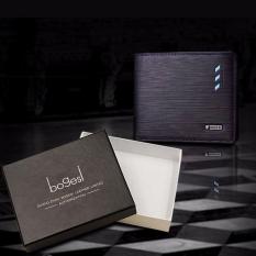 BEST Dompet + Box IMPOR Fashion Bogesi 724 Style Elegan Pria Wanita Cowo - HITAM RENDAH