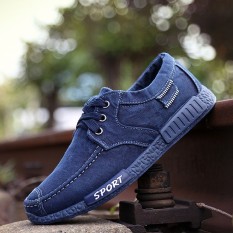 (Terbaik) baru Sepatu Kasual Pria Grosir Kasual Denim Kain Modis Liar Sepatu Pria Sepatu Atas Nama generasi-Internasional