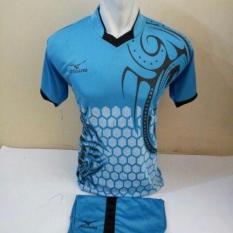 Best Seller-Kostum Kaos Sepakbola Futsal Volly Takraw Batik Bahan Dryfit M L XL Plus Celana Pendek D10.50