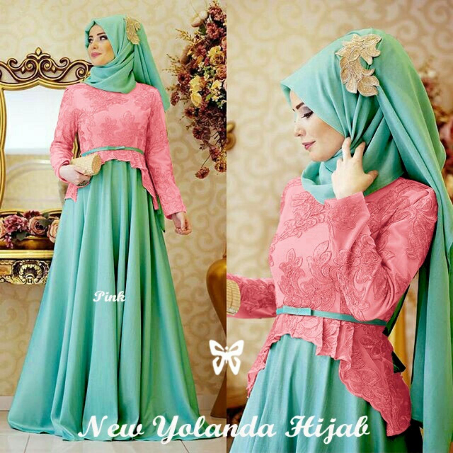 Ladies Fashion [Best Seller] Dress Gamis Remaja Muslimah  Amirah / Hijab Muslim / Muslim Syari Syar'i Hijab  / Busana Muslim Wanita / Kebaya Modern (landayo) SS - Pink Tosca D2C