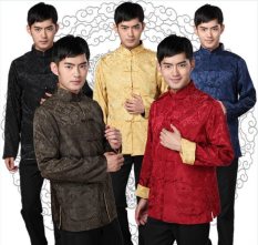 Terlaris Yang Menjual Cheongsam For Pria Tradisional China Tang Cocok untuk Restoran Pernikahan DND (biru + Merah) -Internasional