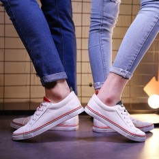 (Terbaik) -Bintang dengan Rendah Bagian untuk Membantu Renda Kanvas Sepatu Pria dan Wanita Padat Warna Bernapas Carrefour Sepatu Korea Kasual pasangan Sepatu Putih Kecil-Internasional