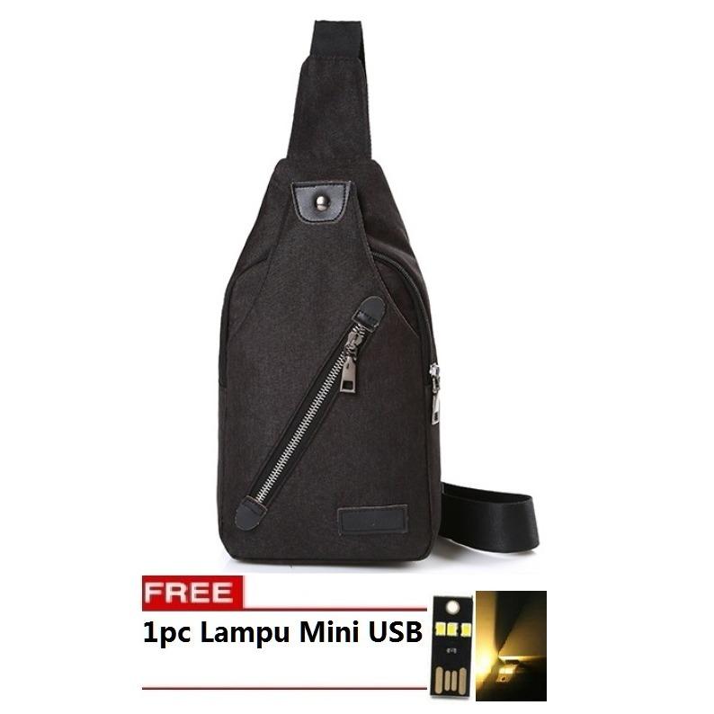 BEST Tas Selempang Bahu #032 Sling Bag Cross Body Chest Pack FREE LAMPU MINI