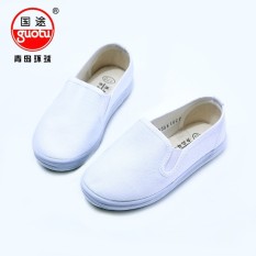 (Terbaik) -Anak Grosir Sepatu Tenis Murni Putih Kanvas Sepatu Renda Kecil Kain Sepatu Global Group Negara Sepatu Kanvas -Internasional