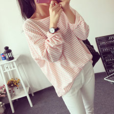BF Korea Fashion Style Musim Semi Dan Musim Gugur Baru Terlihat Langsing T-shirt (Hitam) baju wanita baju atasan kemeja wanita