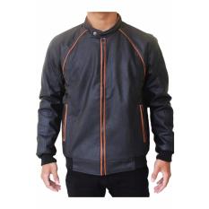 Bgaya Jaket Kulit Al Ghazali - Hitam List Coklat
