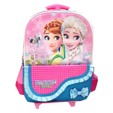 BGC Disney Frozen Elsa Anna Kantung Depan Pita Renda Tas Troley T Anak Sekolah TK Biru