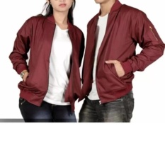 BGSR jaket bomber polos couple pria dan wanita [maroon]