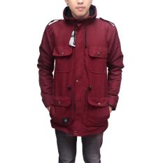 BGSR Jaket Parka Parasut Taslan Pria-Maroon