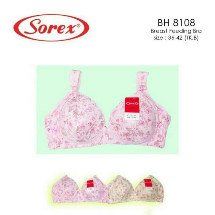 Bh Bra Menyusui Sorex Busa Motif Kancing Bukaan Depan 8108  tanpa kawat
