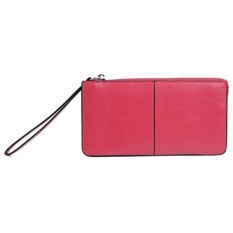 Besar Penjualan-50% Mati-Yaluxe Wanita Kulit Clutch Dompet Buku Cek dengan Tali Pergelangan Tangan Cocok IPhone6 Plus/Samsung galaksi S4 (Kotak Hadiah) merah Muda Mawar-Internasional