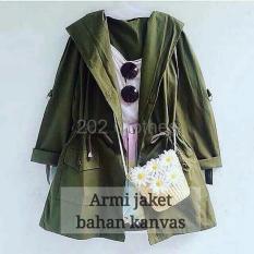 BIG SALE QUEEN Jaket Parka Kanvas Jaket Kanvas Jaket Korea Parka Mirani Hijau