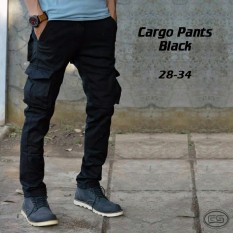 BILL'S Celana Kargo Panjang Hitam Pria Original
