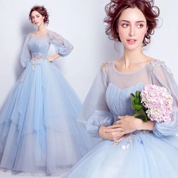 Harga biru bagian panjang dari makan malam pernikahan pertemuan tahunan gaun pengantin gaun toast pakaian biru