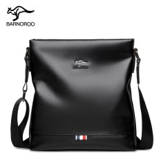 Tas Selempang Pria Model Vertikal Bisnis (Motif Polos Hitam) (Motif Polos Hitam)