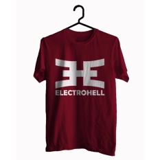 BKSPC - Kaos / T-shirt ElectroHell - Pria dan Wanita - Merah maroon