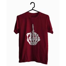 BKSPC - Kaos / Tshirt Tengkorak Tangan - Pria dan Wanita - Merah Marun