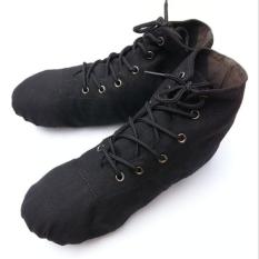 Hitam Warna Orang Dewasa Anak Canvas Ballet Senam Latihan Yoga Lembut Sepatu Tari I112-Intl