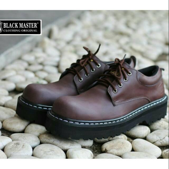 sepatu rockers pria konser panggung Blackmaster Semi Boots Safety Ujung Besi Kulit Asli Kasual Kerja Pria Santai Jalan Keren Murah Ori