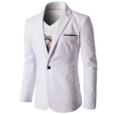 Blazer Pria - Jas Pria Almamater Style - Putih