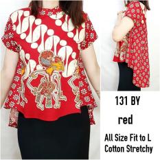BLOUSE 131BY# BLOUSE BATIK MOTIF WAYANG TAIL TOP PENGUIN KATUN STRETCHY