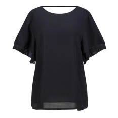 Blouses Shirts Summer new European and American lotus leaf trumpet sleeves loose loose wild chiffon shirt - intl