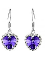 Bluelans® Hati Anting Kuku Laut Dangle Earrings Ungu