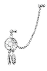 Bluelans® Spiral Tragus Tindik Anting-anting Menjuntai Manset Tulang Rawan (putih)