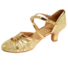Wanita Hak Tinggi Latin Sepatu Bling Sepatu Ballroom Dancing Sepatu Golden