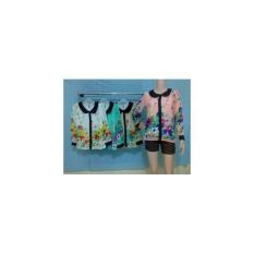 Blus Atasan Chifon Sifon Lengan Panjang Bunga/Grosir Batik Murah