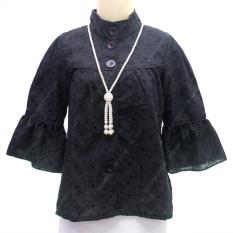 Blus Brokat Bahan Katun Rubiah Hitam - Lccrue