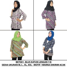 Blus Katun Lengan 7/8, Blus Batik Wanita, Blus Kantor (BKT001) Batik Alhadi