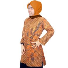 Blus Katun Lengan Panjang, Blus Muslim Batik, Blus Batik Kerja Kantor - (BKT002) Batik Alhadi