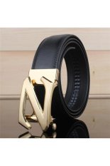 Boboky 2016 New Fashion Belt Mens Leather Belts Hgih Quality Z PatternMetal Automatic Buckle Wide Belt Man Correas BOF1SD (Color:As First Picture) - intl