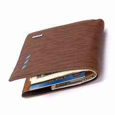 Bogesi Pria Bifold Dompet PU Leather Casual Pria Coin Cash Purse Clutch Bag Pendek Dompet Kartu Pemegang (Kopi) -Intl