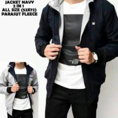 BOHEL JAKET PARASUT PRIA BULAK-BALIK MULTI FUNGSI_ NAVY-ABU