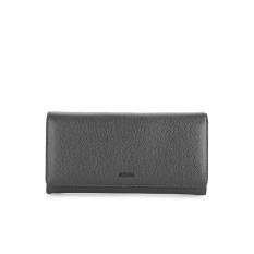 Bonia Medium Grey Leather Flap Purse