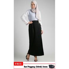 Bonus Ikat Pinggang - Rok Kain Hitam Panjang Model A - Rok Model A - Rok Kain Model A - A-Line Skrit